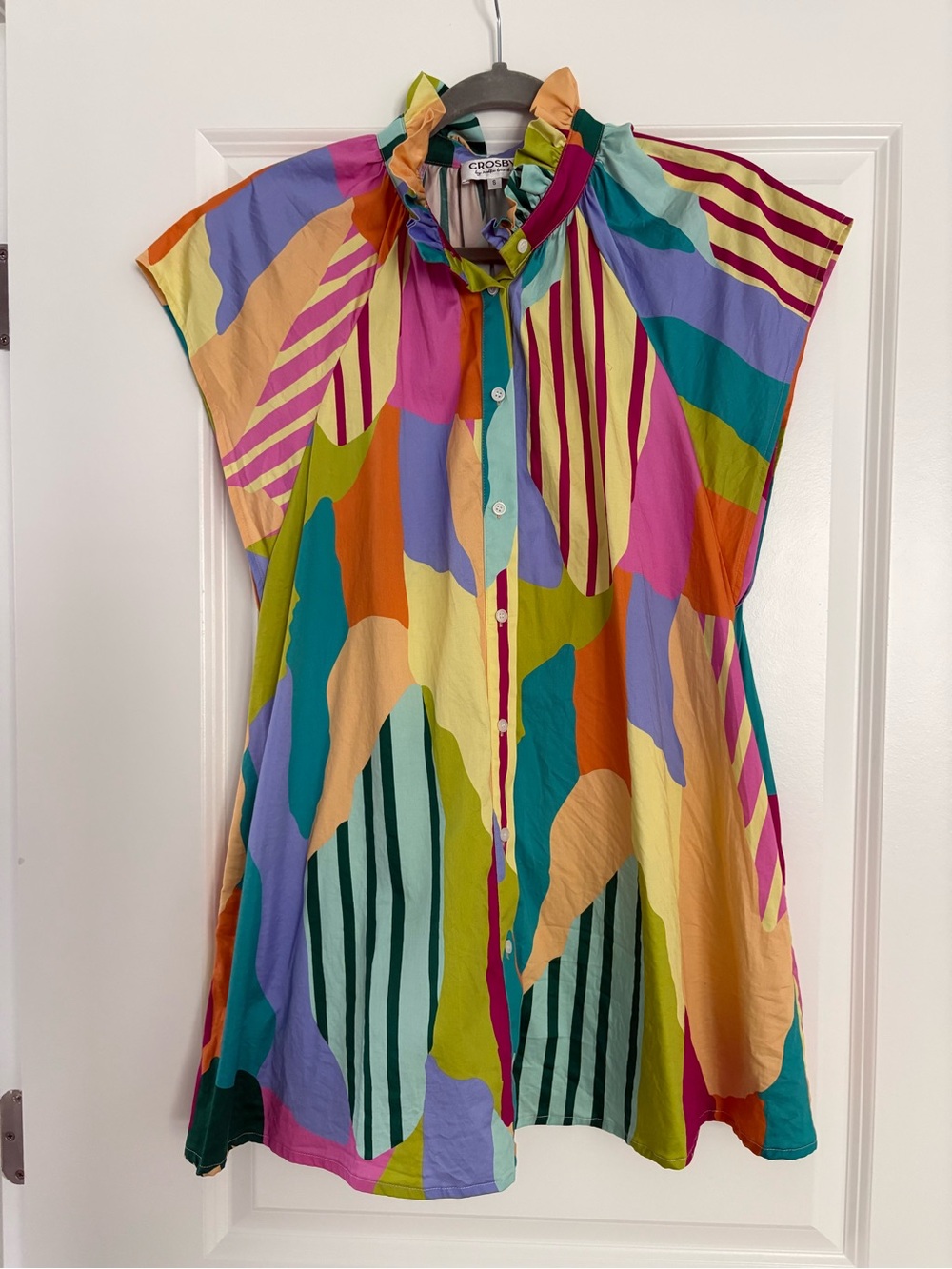 CROSBY by Mollie Burch Multicolor Striped Abstract Mini Dress